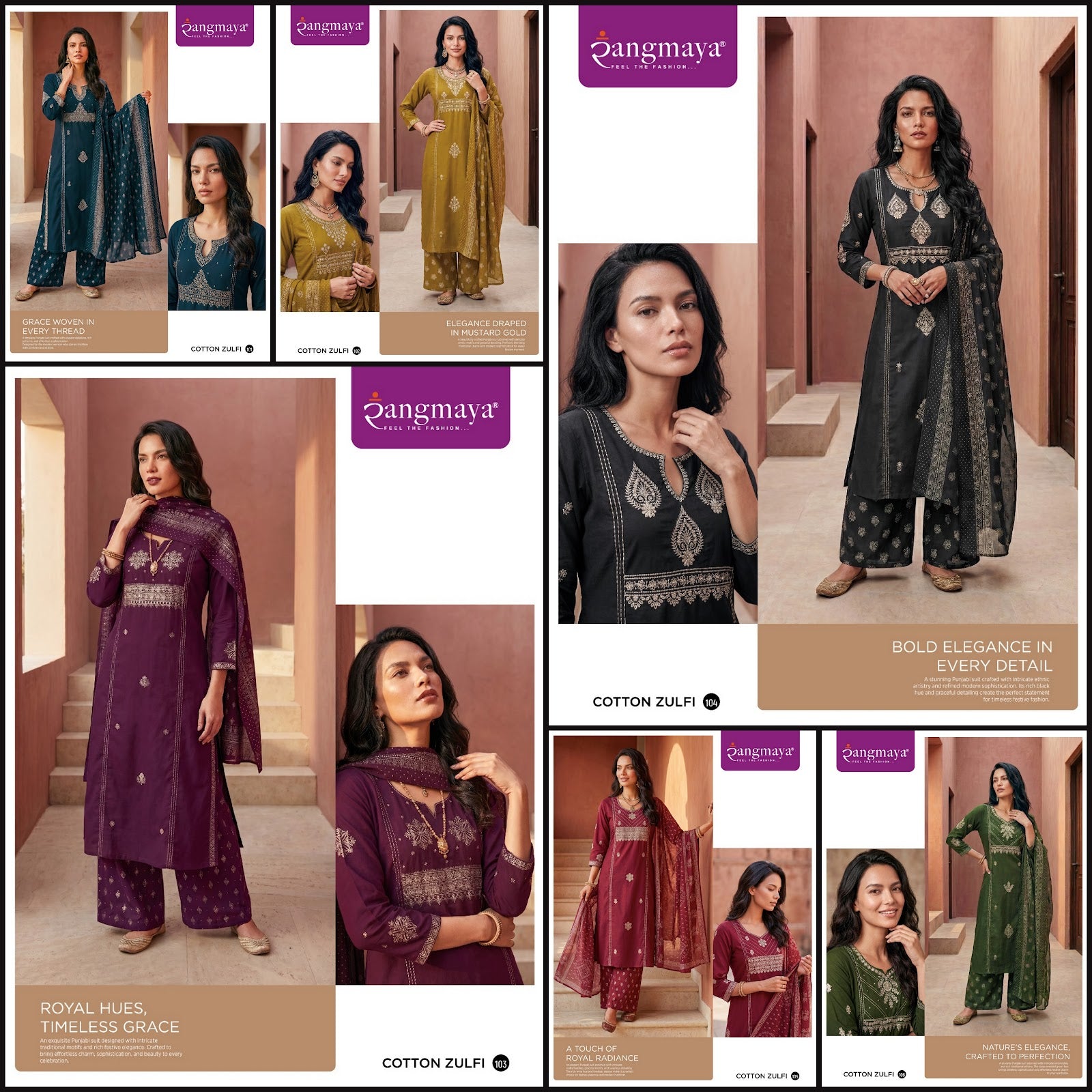 Cotton Zulfi Rangmaya Dhabu Cotton Readymade Plazzo Style Suits Manufacturer Ahmedabad