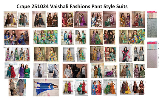 Crape 251024 Vaishali Fashions Pant Style Suits Exporter