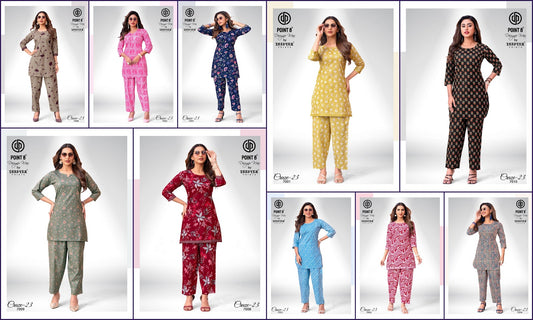 Craze 23 Vol 7 Point 8 Deeptex Prints Cotton Co Ord Set Wholesaler Gujarat