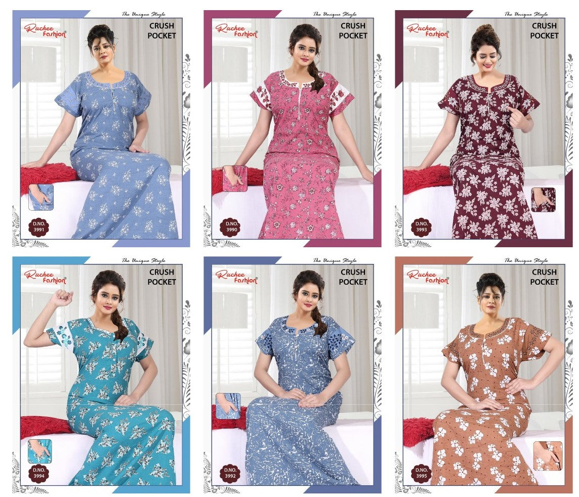 Crush Pocket Ruchee Fashion Pv Night Gowns Manufacturer Ahmedabad