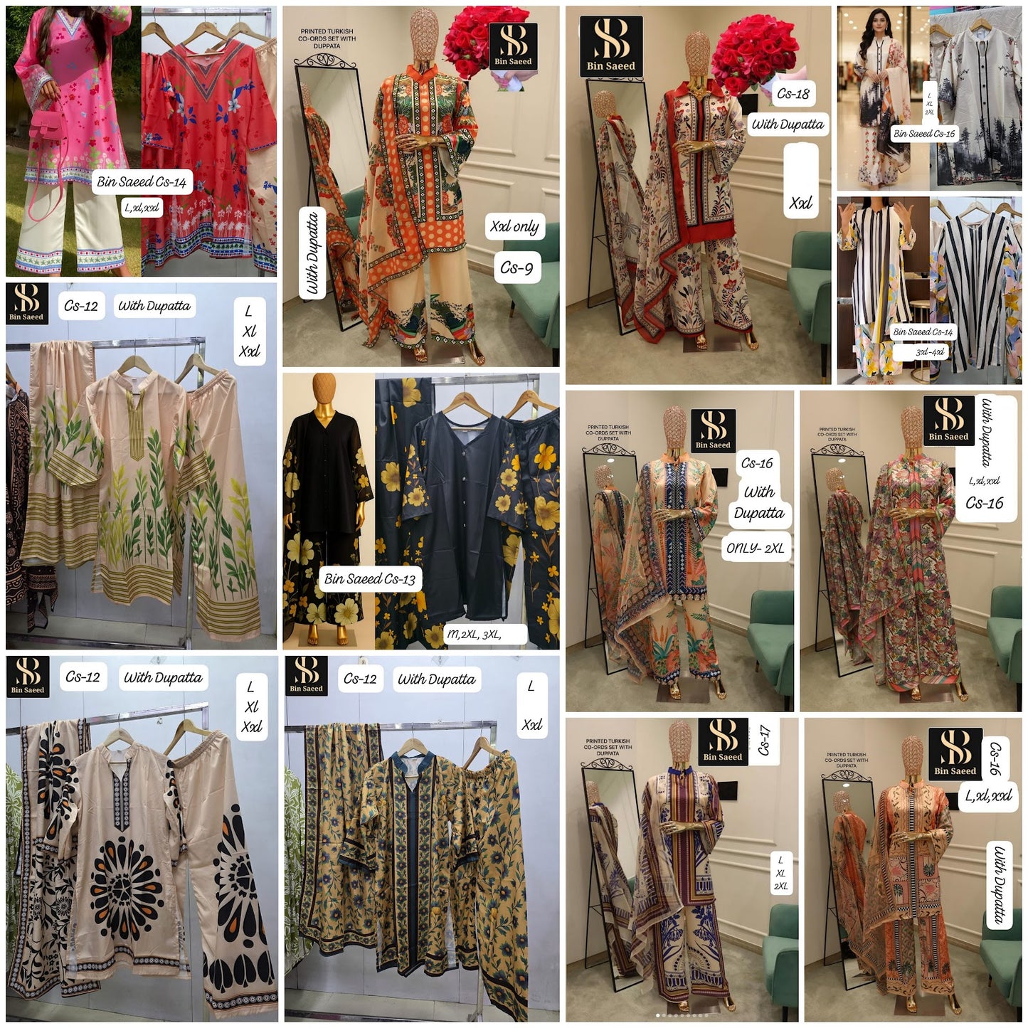Cs Hit Designs Bin Saeed Satin Pakistani Readymade Suits Wholesale Price