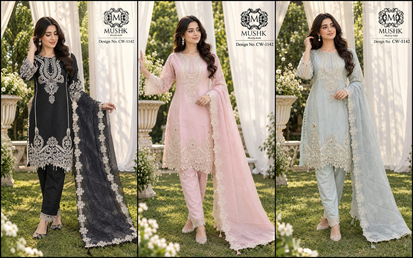 Cw 1142 Mushk Viscose Pakistani Readymade Suits Exporter Gujarat
