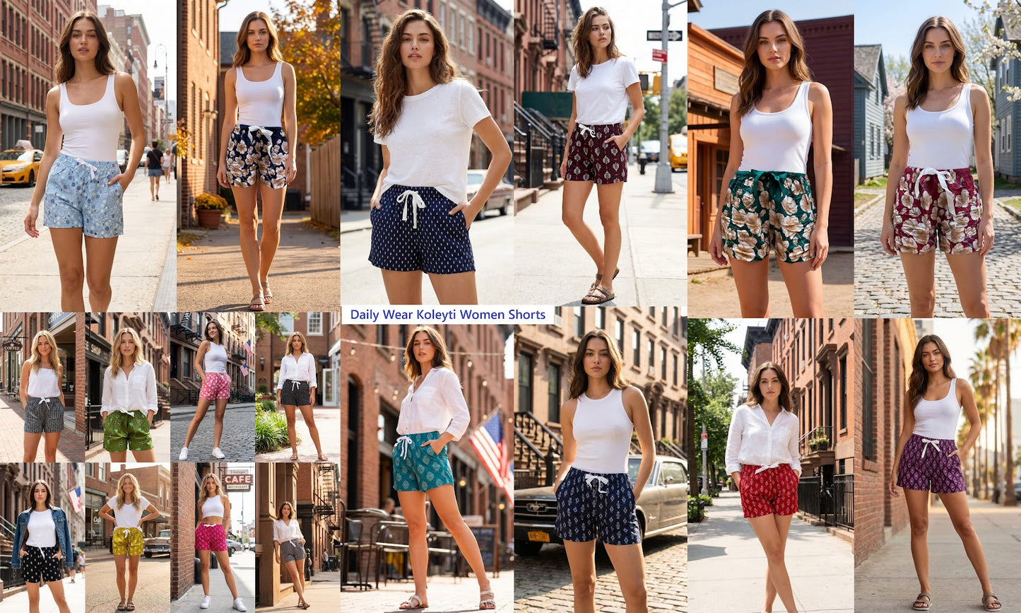 Daily Wear Koleyti Rayon Women Shorts Wholesale Price