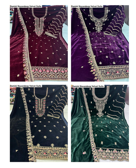 Damini Nayandeep Velvet Suits Exporter Ahmedabad