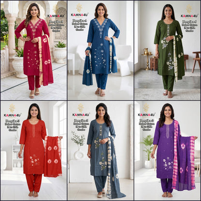 Deepika Kamna4U Dhabu Readymade Cotton Pant Suits Supplier India