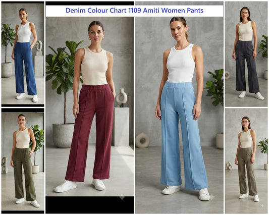 Denim Colour Chart 1109 Amiti Imported Women Pants Manufacturer Ahmedabad