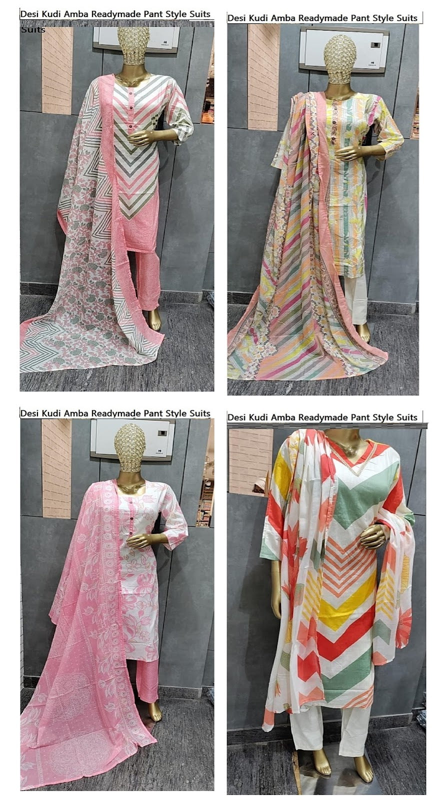 Desi Kudi Amba Cambric Cotton Readymade Pant Style Suits Supplier Gujarat