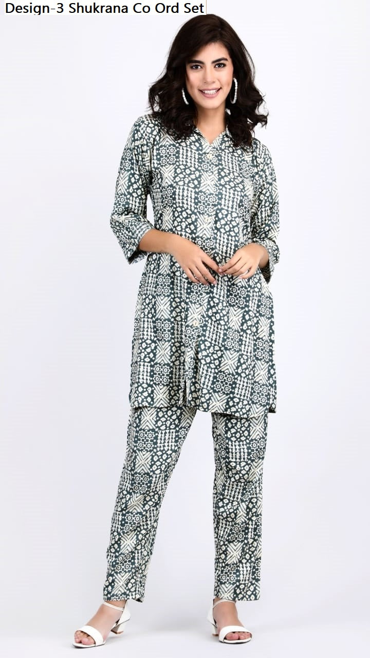 Design-3 Shukrana Rayon Co Ord Set