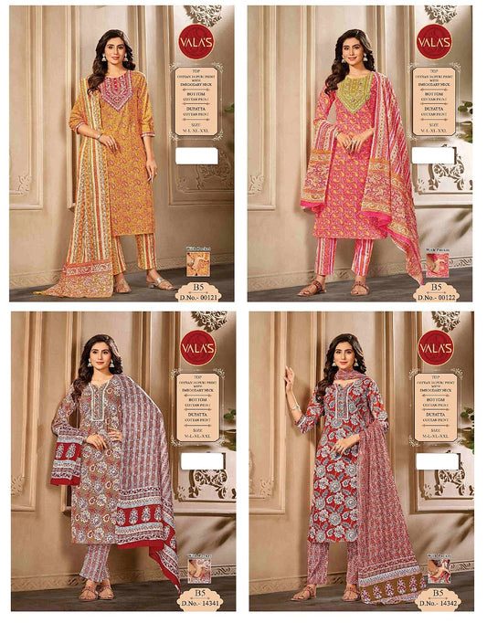 Design-9 Valas Cotton Readymade Pant Style Suits Wholesale