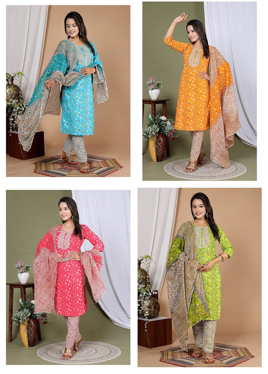 Design0506 Chk Cotton Readymade Pant Style Suits Manufacturer Ahmedabad