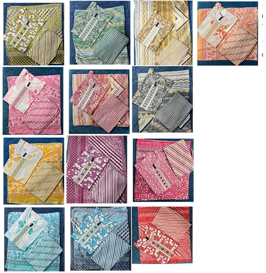 Design2506 Ayg Two Tone Cotton Readymade Pant Style Suits Exporter Gujarat