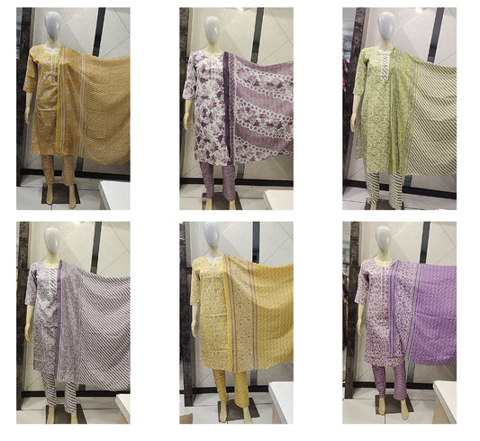 Design2805 H Dot Cotton Readymade Pant Style Suits Wholesaler Gujarat