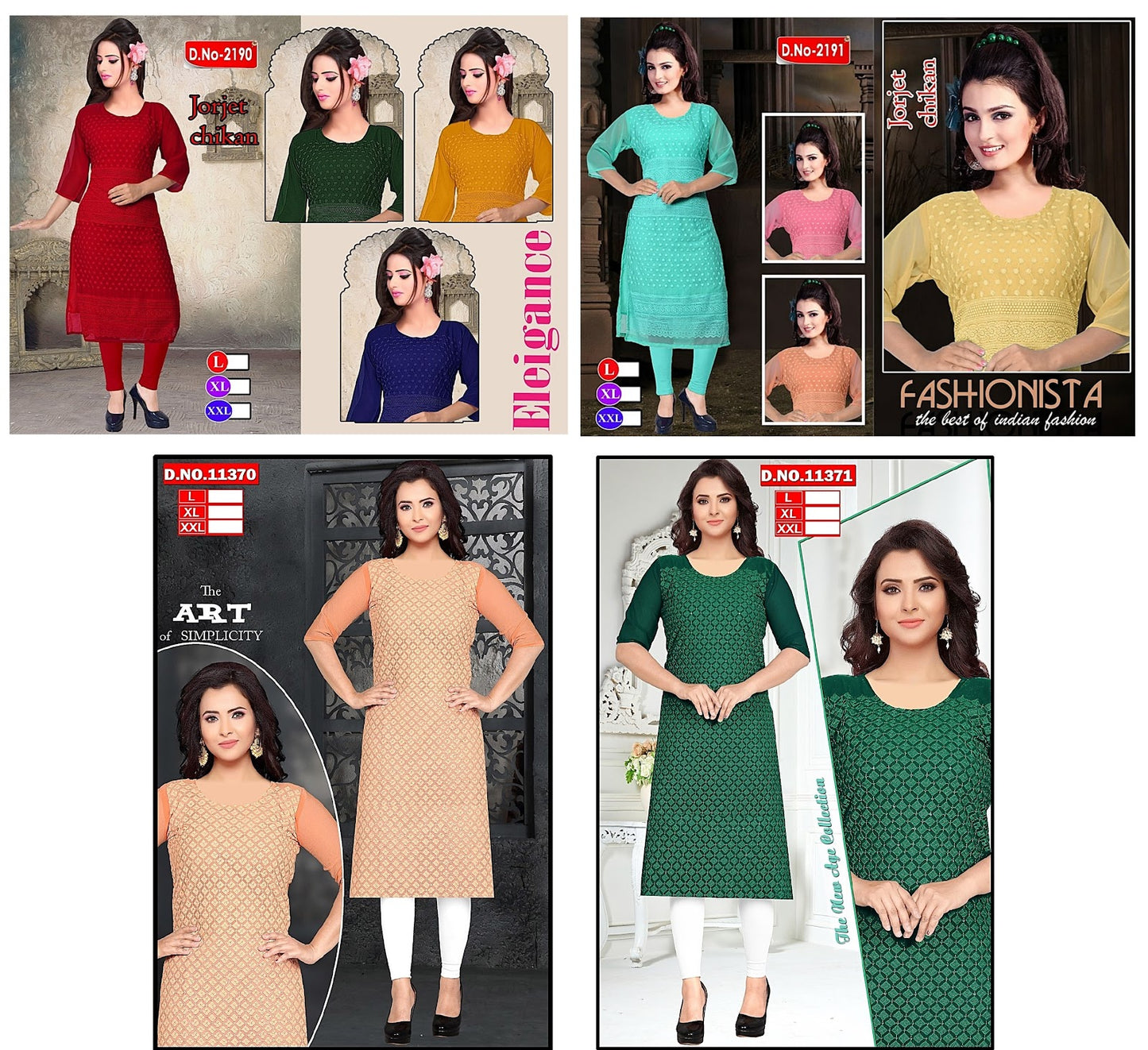 Design4 Vkh Georgette Knee Length Kurtis Wholesaler