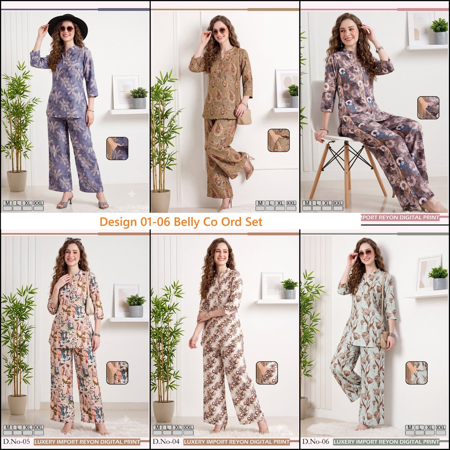 Design 01-06 Belly Reyon Co Ord Set Exporter