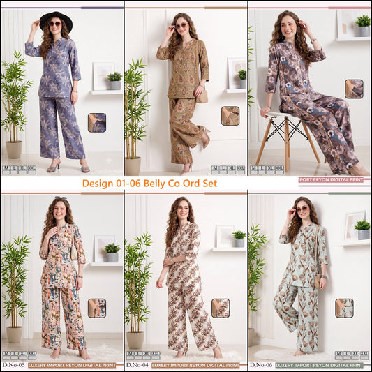 Design 01-06 Belly Reyon Co Ord Set Exporter