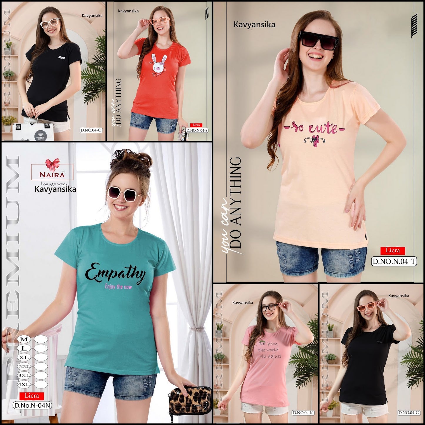 Design 04 Kavyansika Lycra Women Tshirt Wholesale