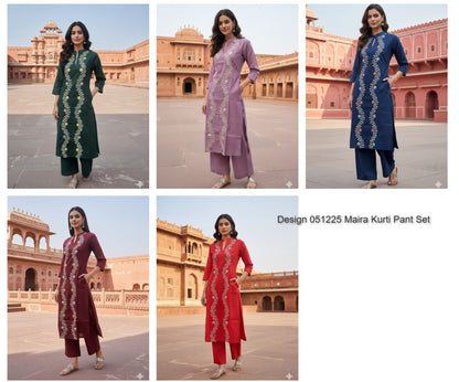 Design 051225 Maira Vatican Kurti Pant Set Exporter India