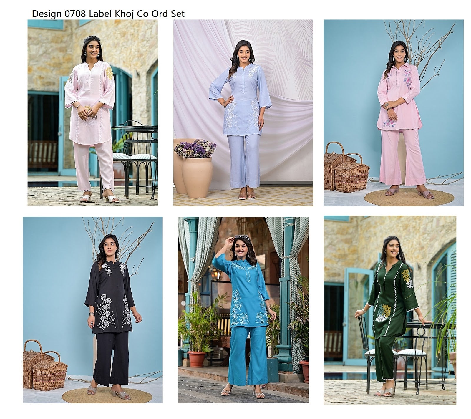 Design 0708 Label Khoj Rayon Co Ord Set Exporter Gujarat