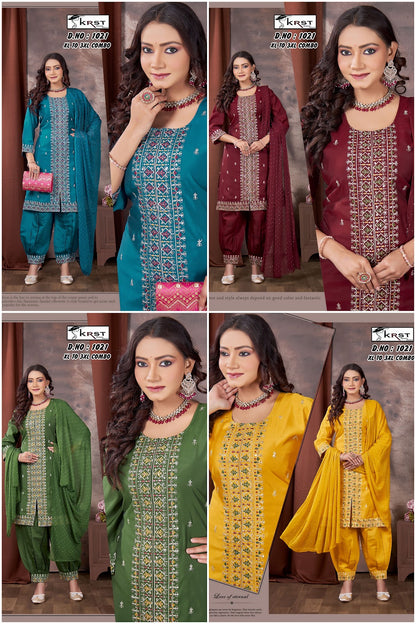 Design 1021 Krst Roman Silk Readymade Suits Wholesaler