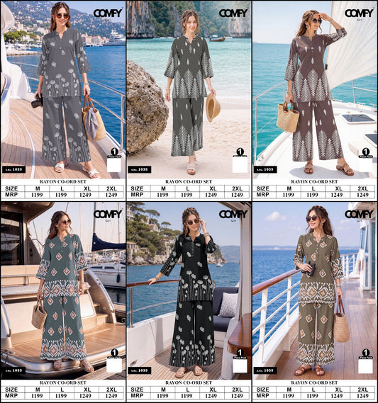 Design 1035 Comfy Rayon 24Kg Co Ord Set Manufacturer Gujarat