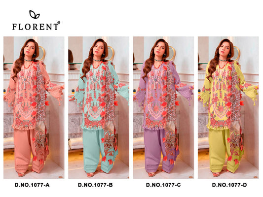 Design 1077 Abcd Florent Cambric Cotton Pakistani Salwar Suits Wholesaler India