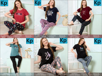 Design 1105 Kp Cotton Pyjama Night Suits Manufacturer Ahmedabad