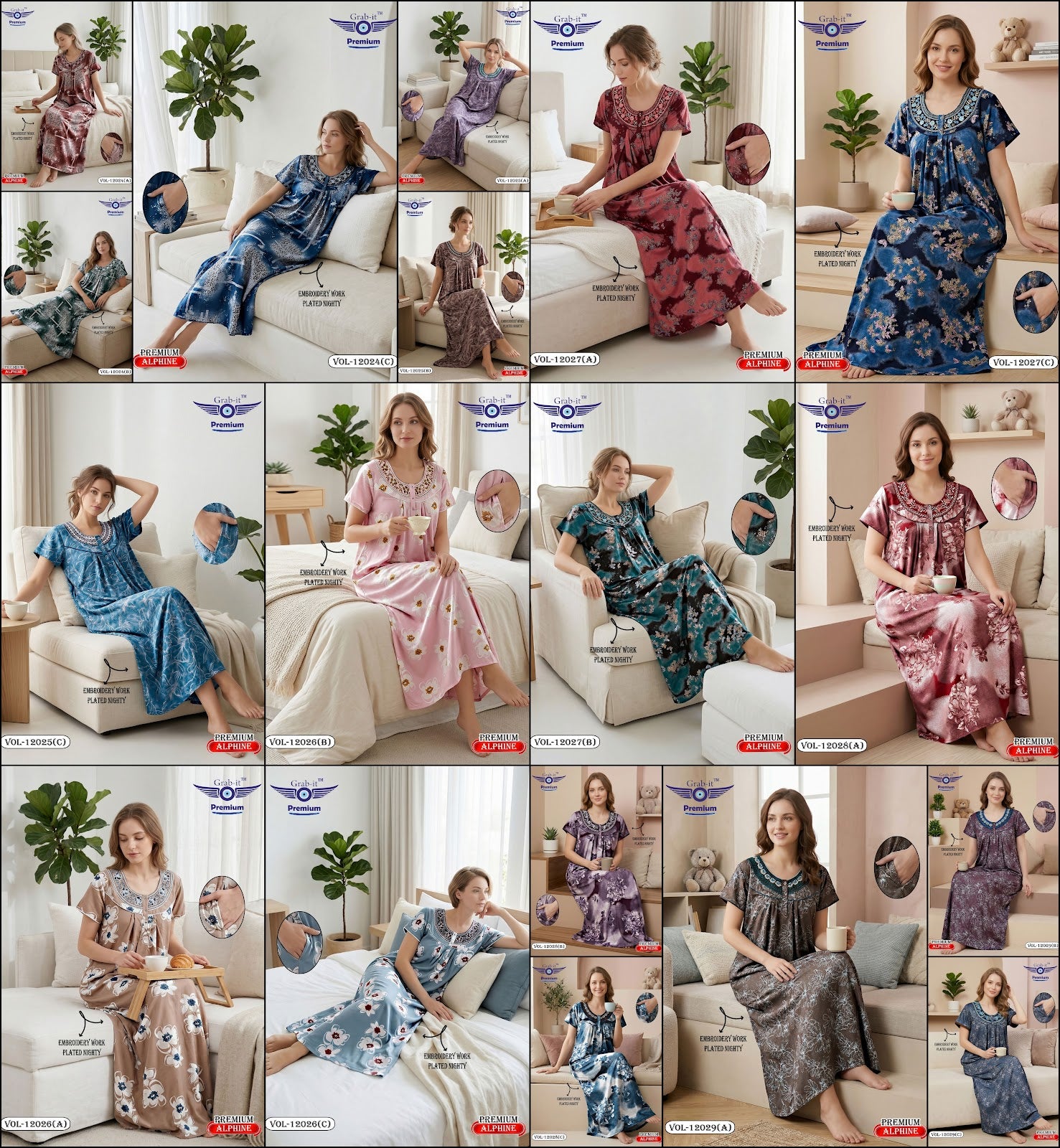 Design 12024 To 12029 Grab It Alpine Night Gowns Supplier Gujarat