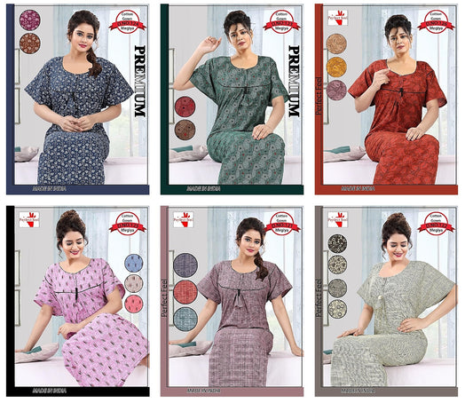 Design 121-126 Perfect Feel Cotton Night Gowns Wholesaler