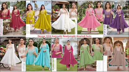 Design 1224 Kamna4U Chanderi Readymade Anarkali Suits Exporter