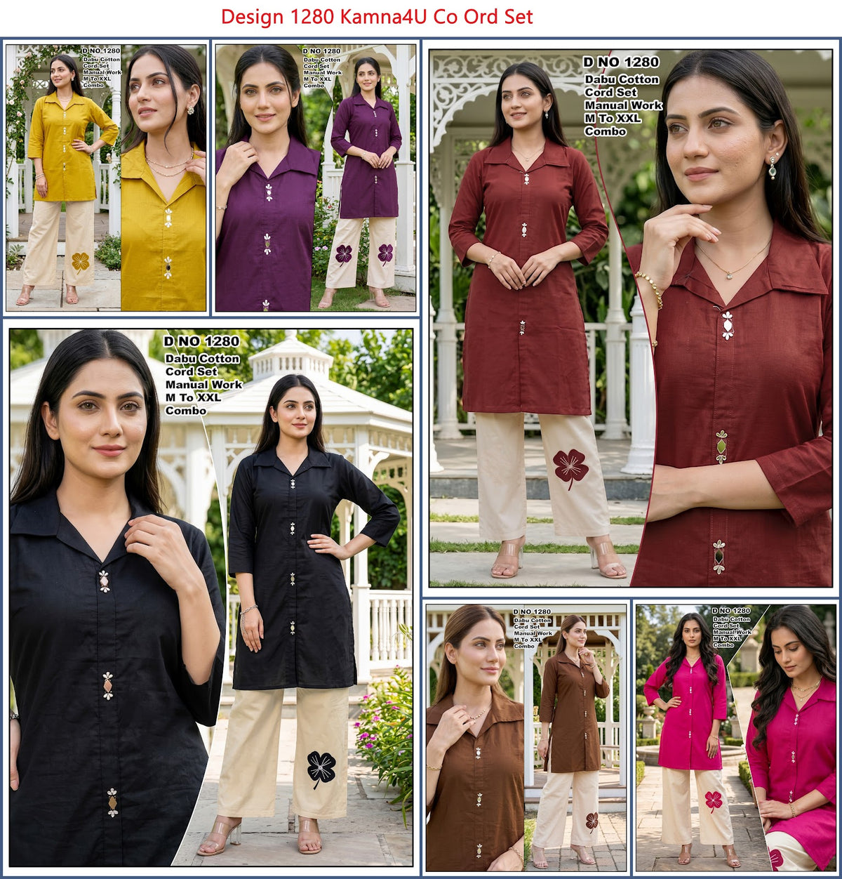 Design 1280 Kamna4U Dhabu Cotton Co Ord Set Wholesale Rate