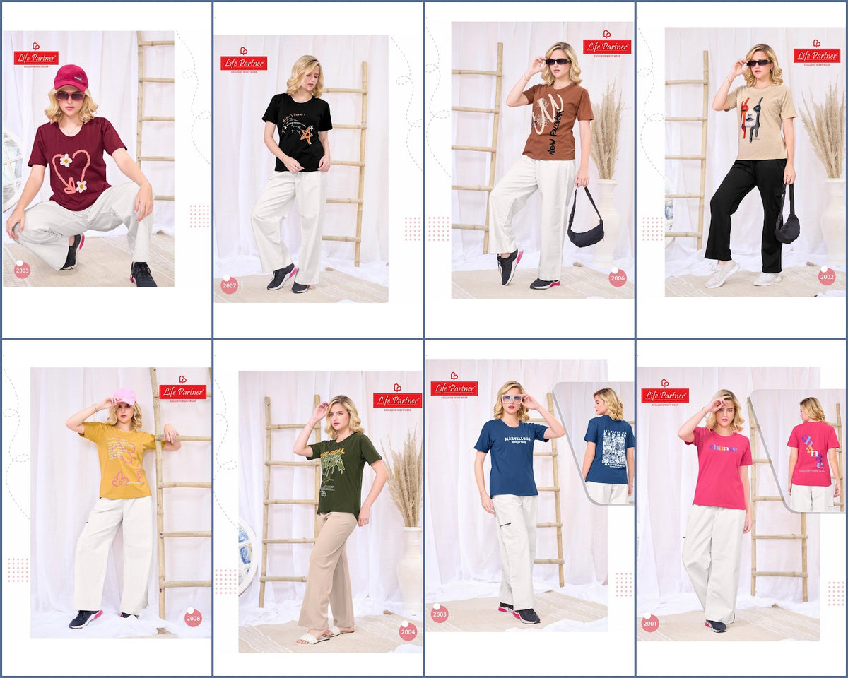 Design 12 Relax Life Partner Fancy Women Tshirt Supplier Gujarat