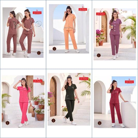 Design 14 Front Open Life Partner Interlock Collar Night Suits Wholesaler Gujarat
