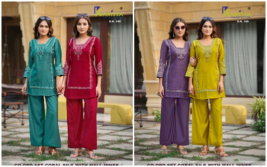 Design 168 -169 Karissa Coral Co Ord Set Exporter Ahmedabad