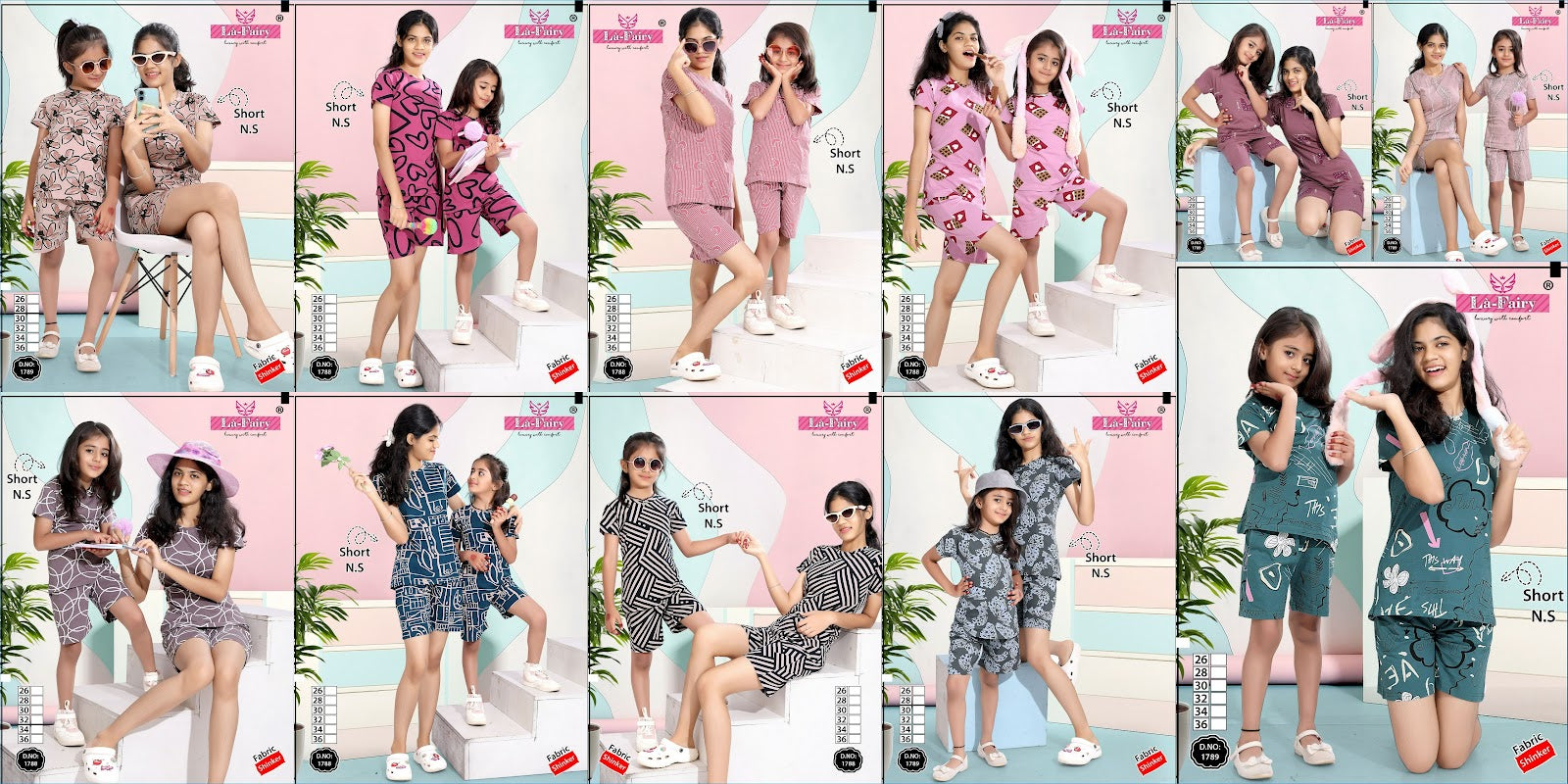 Design 1788-1789 La Fairy Hosiery Sinker Girls Shorts Set Supplier Ahmedabad