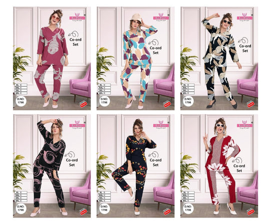 Design 1798 La Fairy Rayon 22Kg Co Ord Set Wholesaler Ahmedabad