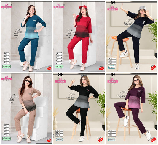 Design 1818 Cargo La Fairy Sinker Pyjama Night Suits Exporter Ahmedabad