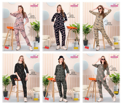 Design 1828 La Fairy Sinker Kurta Night Suits Exporter Ahmedabad