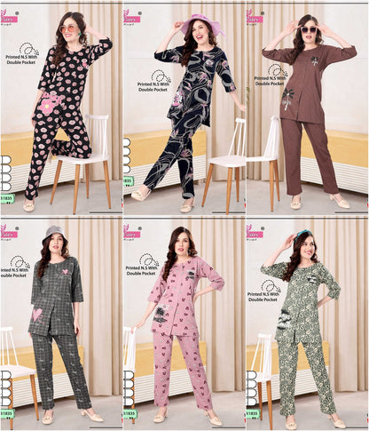 Design 1835 La Fairy Sinker Kurta Night Suits Wholesale Rate