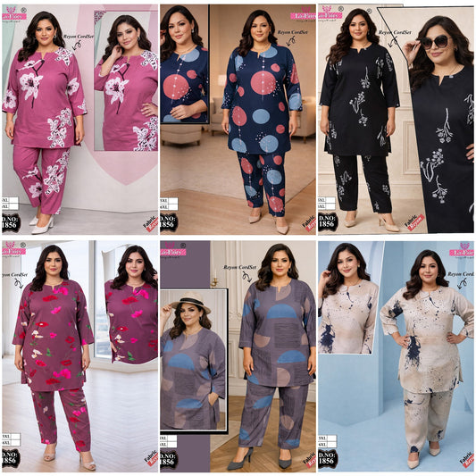 Design 1856 La Fairy Rayon 22Kg Co Ord Set Wholesale Price