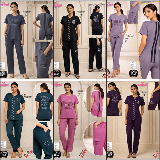 Design 1862 Cargo La Fairy Tencil Pyjama Night Suits Wholesale