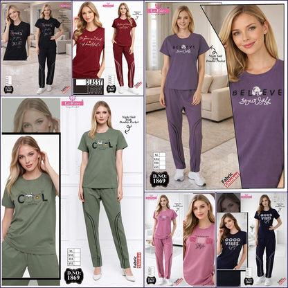 Design 1869 La Fairy Sinker Pyjama Night Suits Wholesaler Ahmedabad