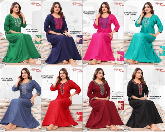 Design 19044-19045 Ruchee Fashion Lizzy Bizzy Night Gowns Supplier Gujarat
