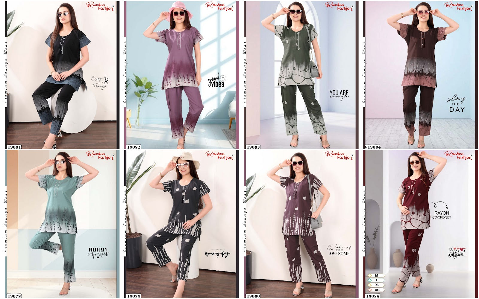 Design 19078-19085 Ruchee Fashion Rayon Co Ord Set Wholesale