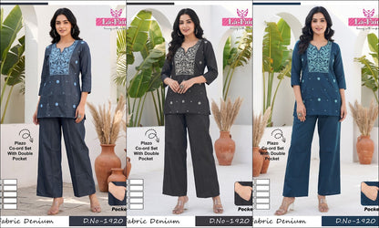 Design 1920 La Fairy Denim Co Ord Set Manufacturer India