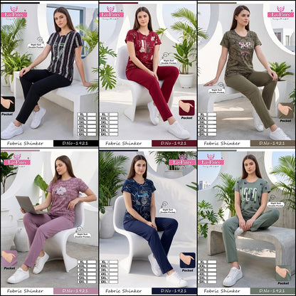 Design 1921 Mix-Match La Fairy Sinker Pyjama Night Suits Exporter Gujarat