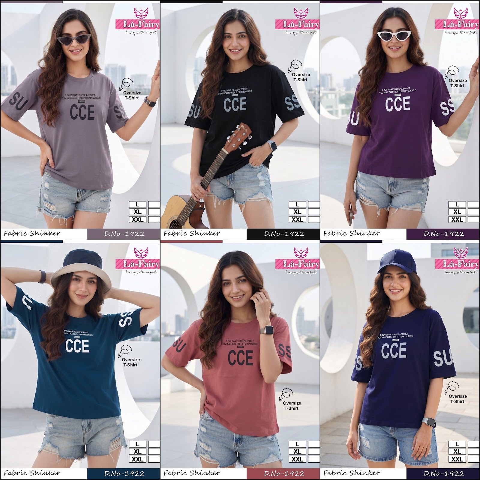 Design 1922 Baggy La Fairy Hosiery Women Oversized Tshirt Supplier Gujarat