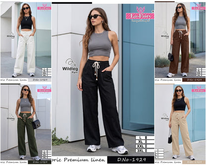 Design 1929 Wide Leg La Fairy Linen Women Pants Manufacturer
