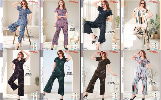 Design 19326-19333 Ruchee Fashion Rayon Co Ord Set Manufacturer Ahmedabad