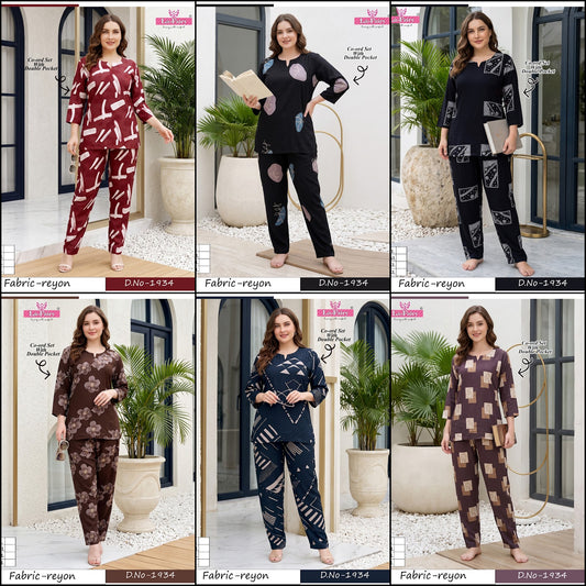 Design 1934 Plus Size La Fairy Reyon Co Ord Set Manufacturer Ahmedabad