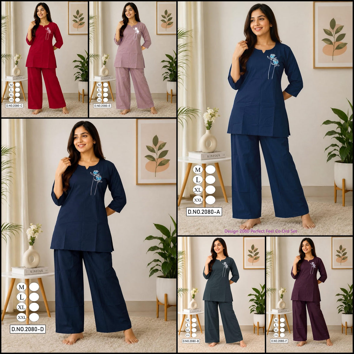 Design 2080 Perfect Feel Rayon 22Kg Co Ord Set Supplier